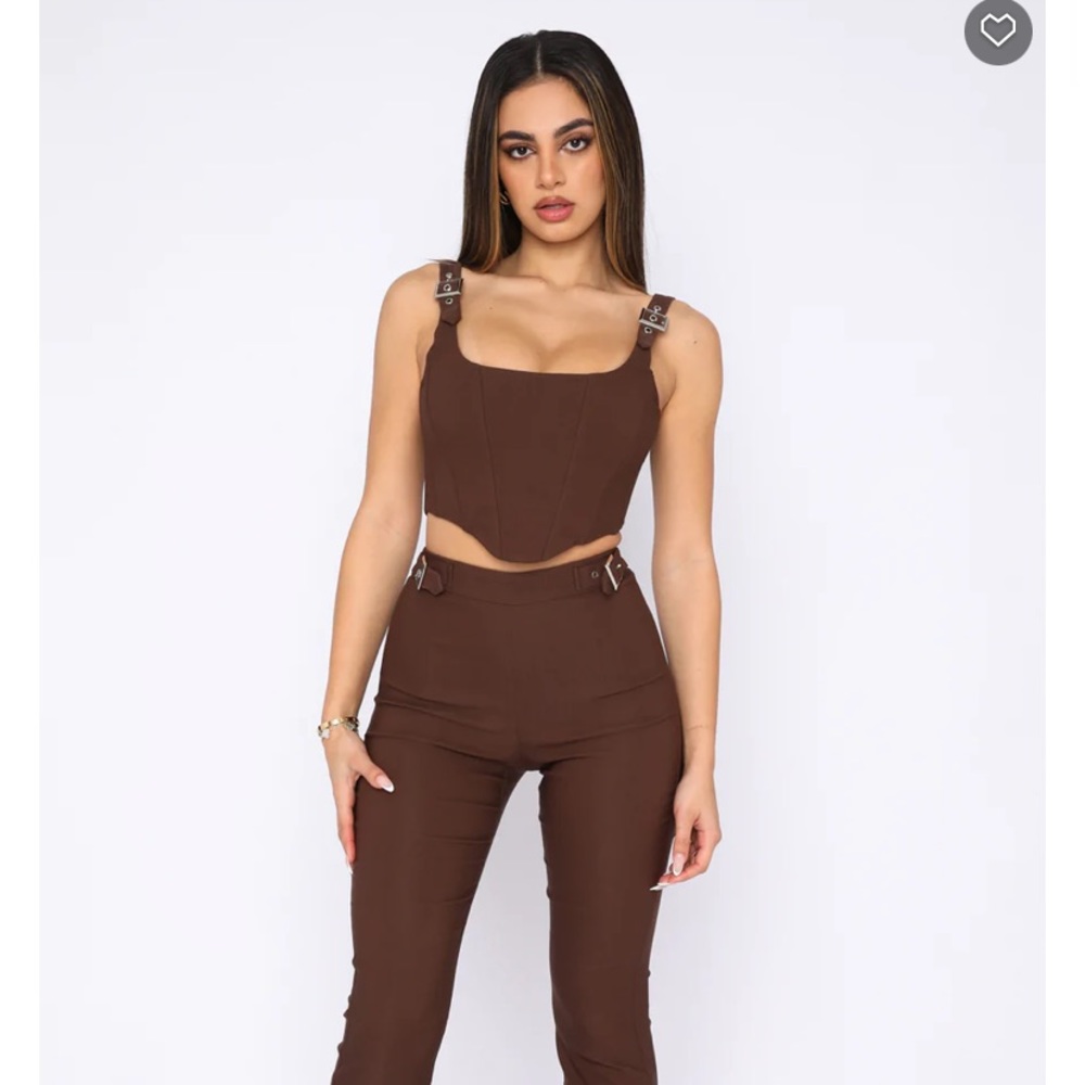 Brand new White fox brown two piece set.